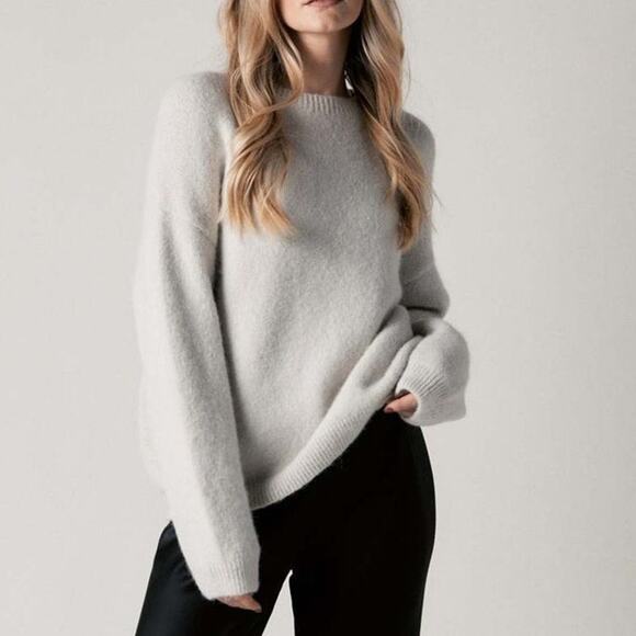 Lauren Manoogian New Suri Alpaca Long Sleeve Crewneck Sweater Celadon Size 1 NWT - Picture 2 of 16